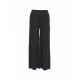 Pantaloni wide leg in lino nero