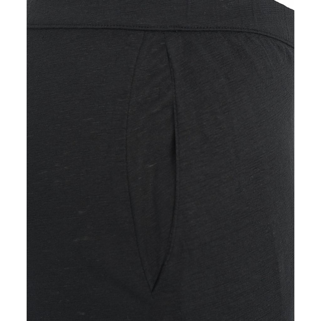 Pantaloni wide leg in lino nero