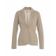 Blazer monopetto in misto lino beige