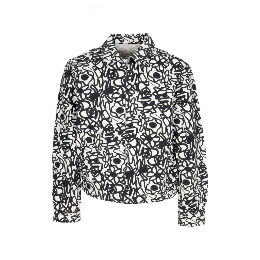 giubbotto uomo allover flowers jacket BLACK/WHITE