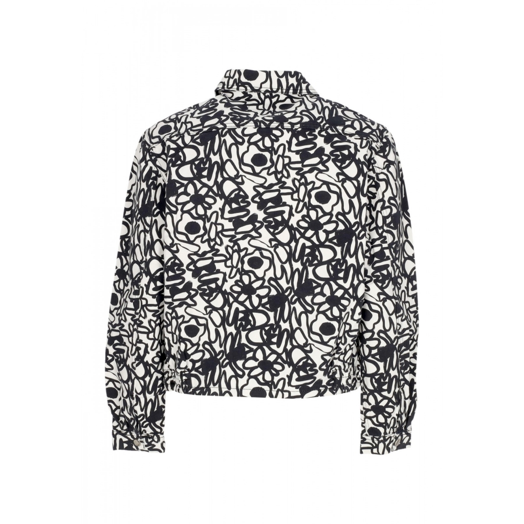 giubbotto uomo allover flowers jacket BLACK/WHITE