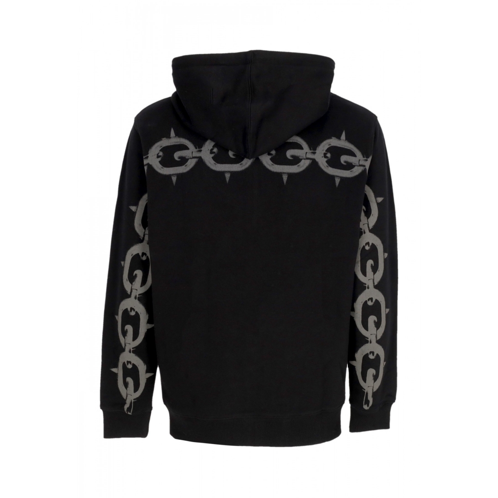 felpa cappuccio zip uomo chrome zip hoodie BLACK