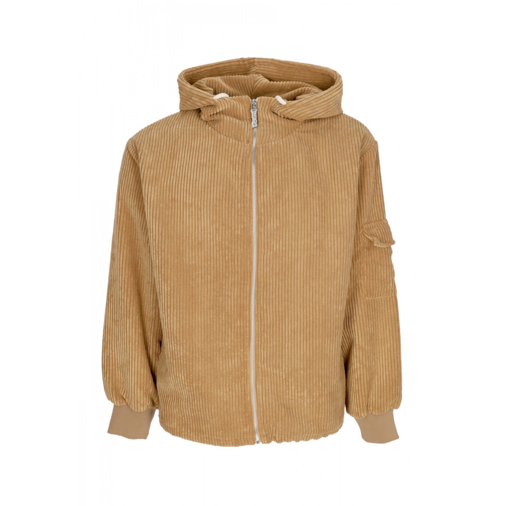 giubbotto uomo logo velvet jacket CAMEL