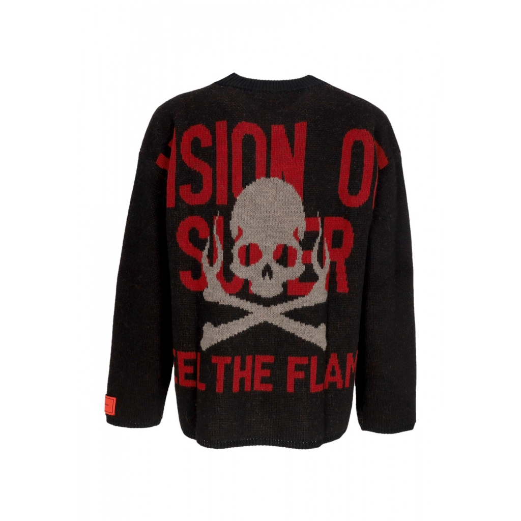 maglione uomo military skull  and logo sweater BLACK