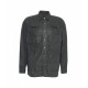 Overshirt in pelle nero