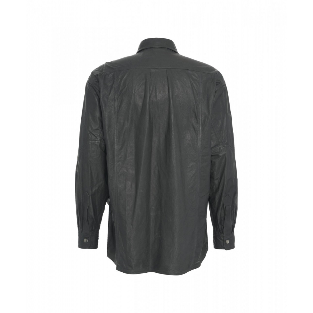 Overshirt in pelle nero