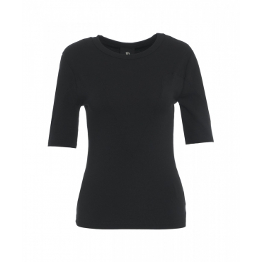 T-shirt con spalline nero