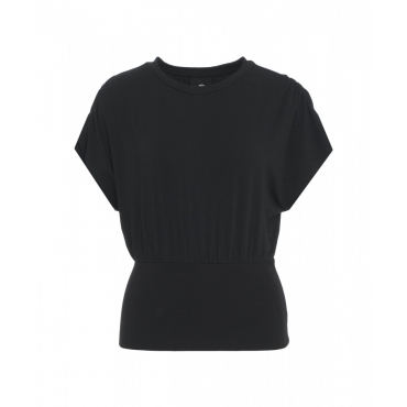 T-shirt con elastico in vita nero