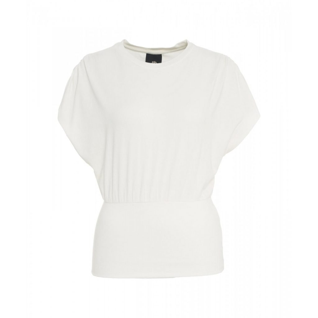 T-shirt con elastico in vita bianco