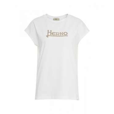 T-shirt con strass bianco