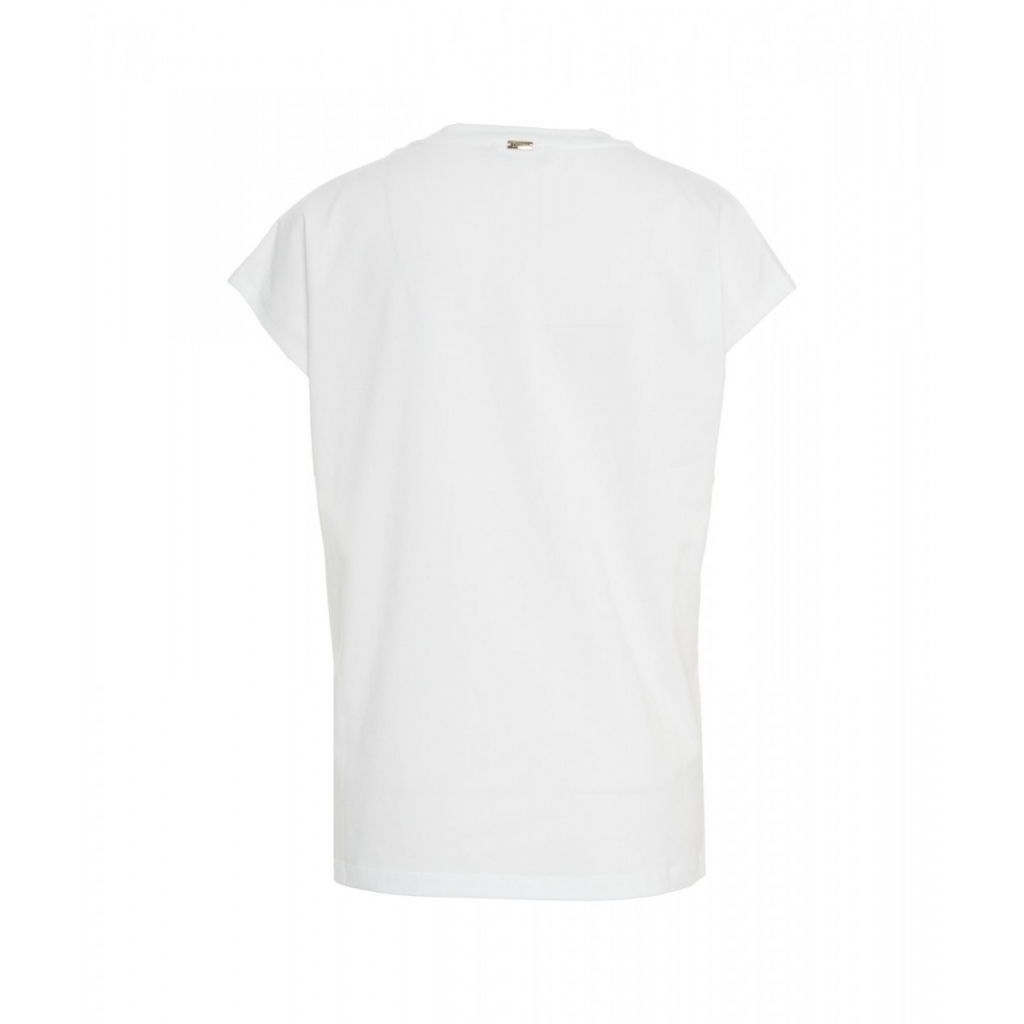 T-shirt con strass bianco