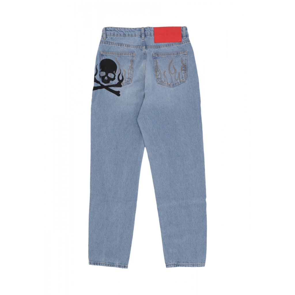 jeans uomo skull print denim BLUE