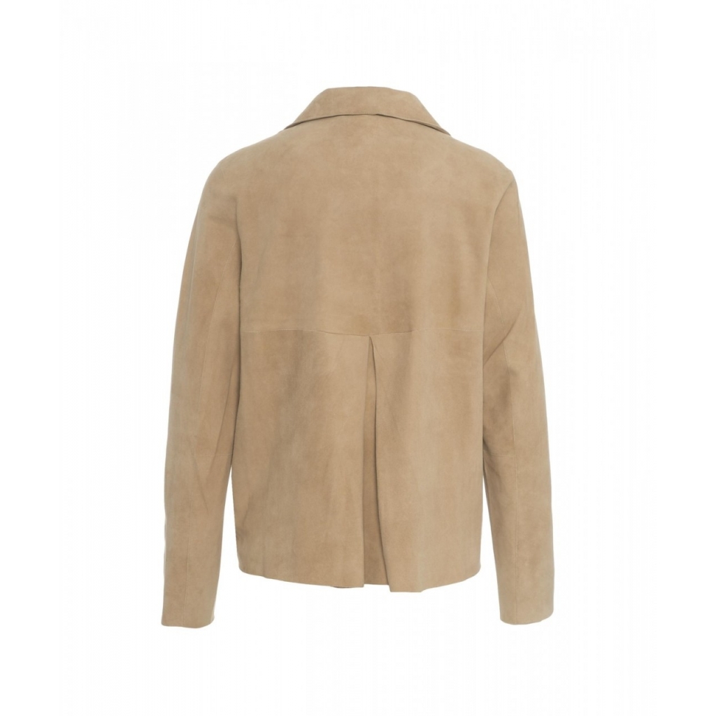 Giacca in pelle scamosciata Borocay beige