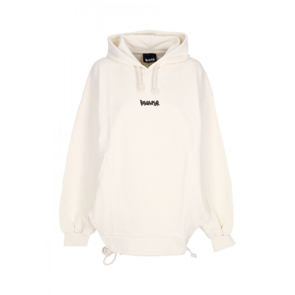 felpa leggera cappuccio donna w logo oversized hoodie MILK