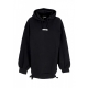 felpa leggera cappuccio donna w logo oversized hoodie BLACK