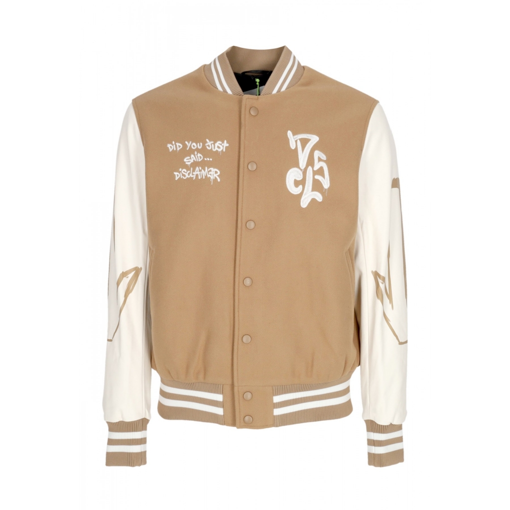 giubbotto college uomo bomber jacket CAMEL