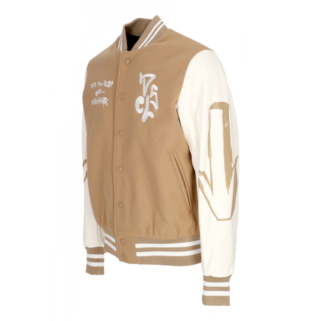 giubbotto college uomo bomber jacket CAMEL