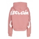 felpa leggera cappuccio corta donna w logo crop hoodie PINK/ST WHITE