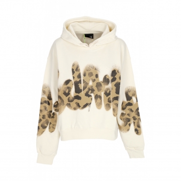 felpa leggera cappuccio donna w logo hoodie MILK