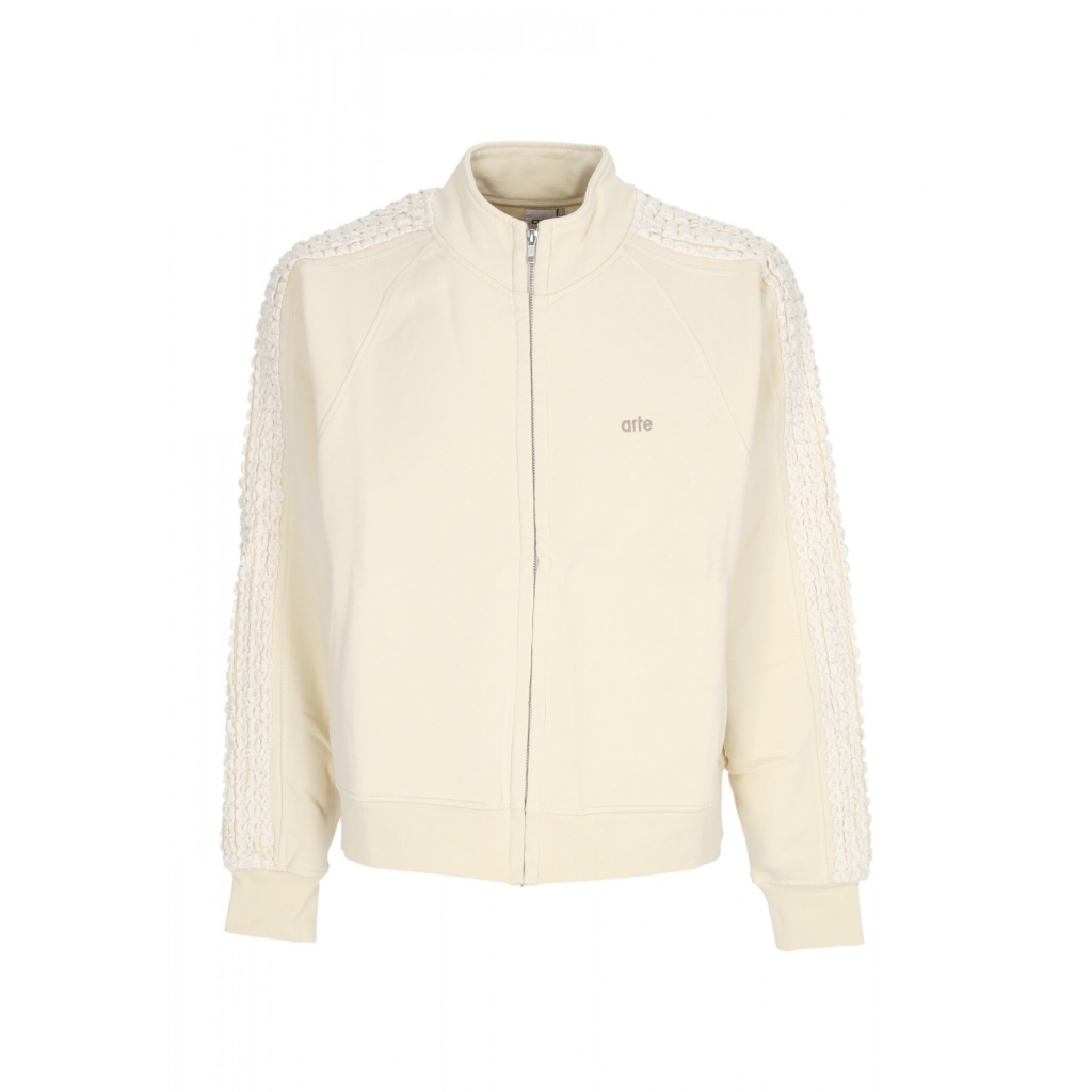 felpa leggera collo alto uomo flower tape jacket CREAM