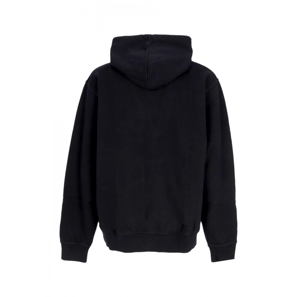 felpa leggera cappuccio uomo embroidery logo hoodie BLACK