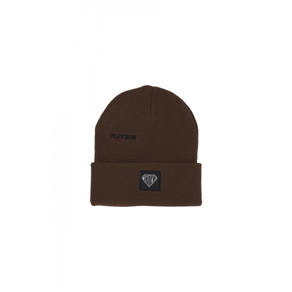 cappello uomo logo fold beanie BROWN