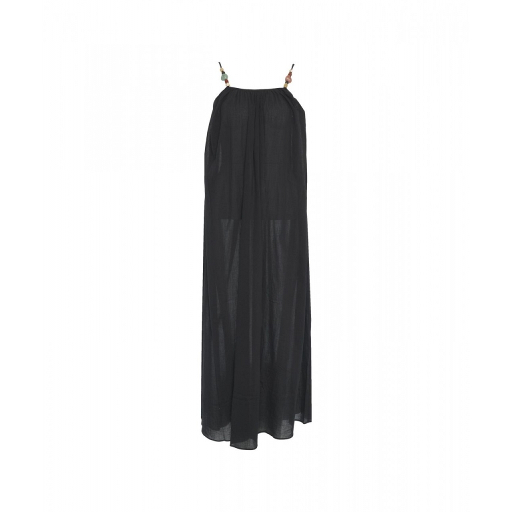 Abito maxi con dettaglio spalline nero