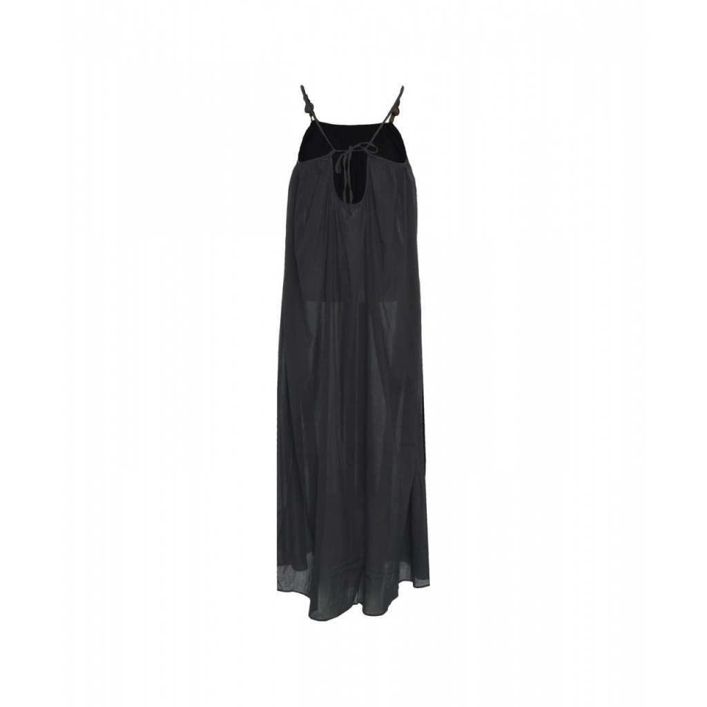 Abito maxi con dettaglio spalline nero