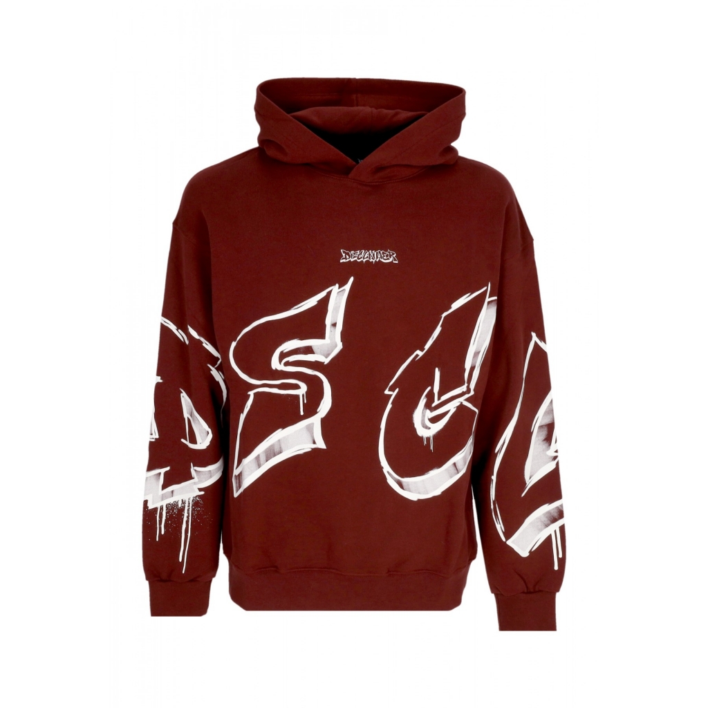 felpa leggera cappuccio uomo logo hoodie BORDEAUX/ST WHITE