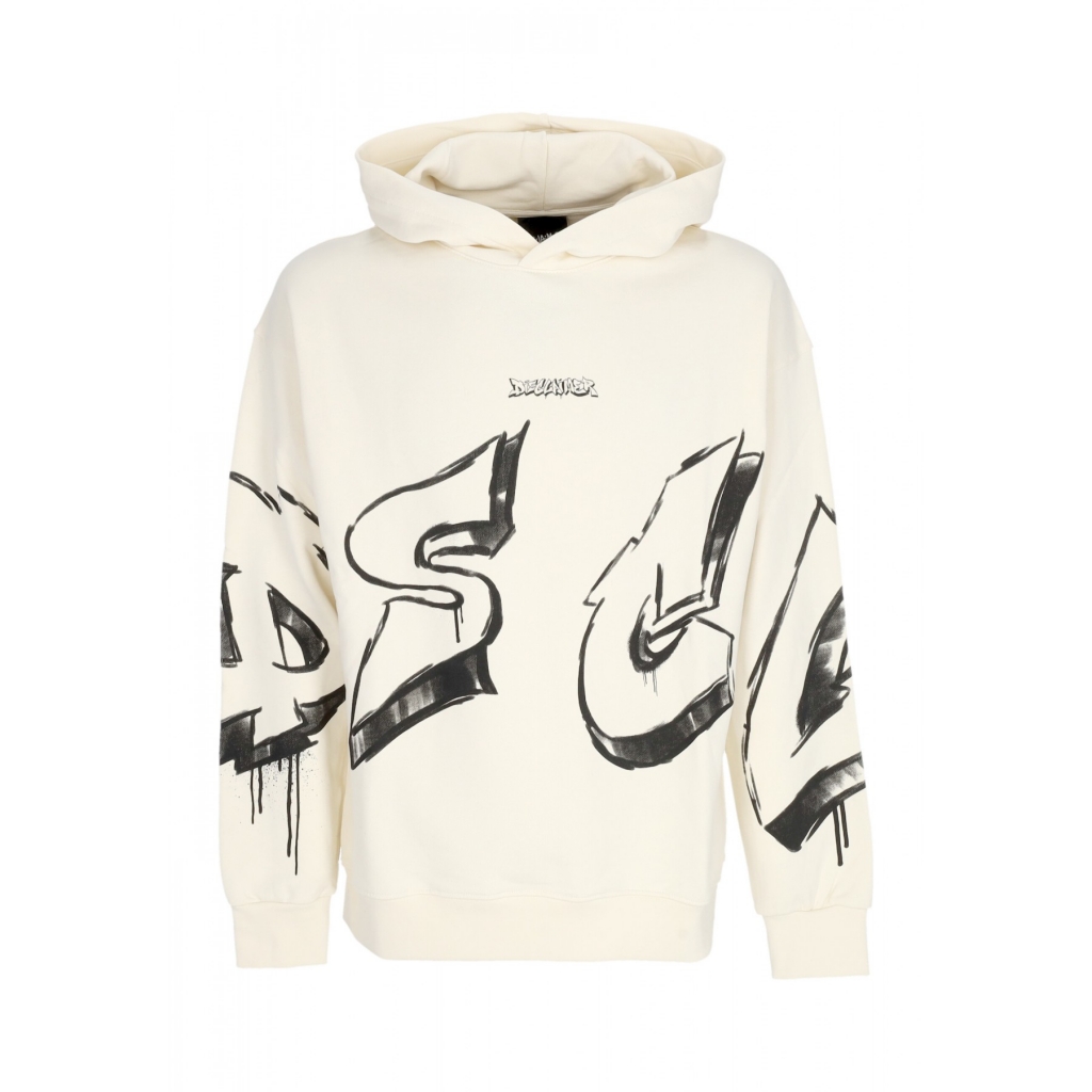 felpa leggera cappuccio uomo logo hoodie MILK/ST BLACK