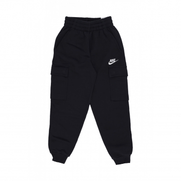 pantalone tuta felpato ragazzo club fleece cargo pant BLACK/BLACK/WHITE