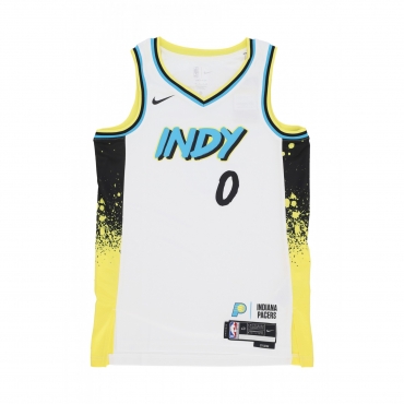 canotta basket uomo nba dri fit swingman jersey no 0 tyrese haliburton indpac WHITE/ORIGINAL TEAM COLORS