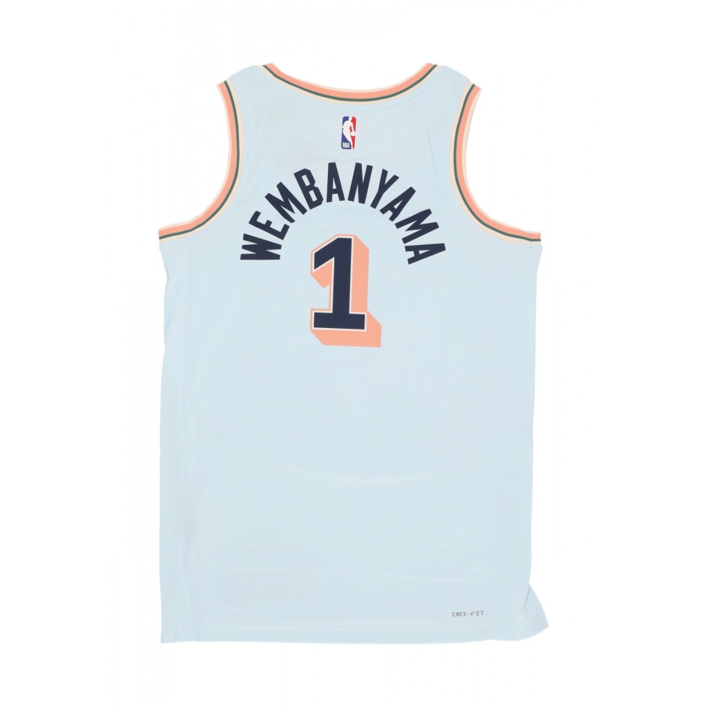 canotta basket uomo nba dri fit swingman jersey no 1 victor wembanyama saaspu GLACIER BLUE