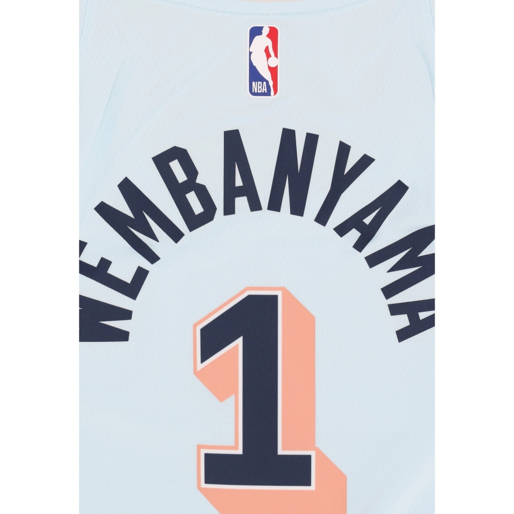 canotta basket uomo nba dri fit swingman jersey no 1 victor wembanyama saaspu GLACIER BLUE