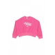 felpa girocollo corta ragazza sportswear trend fleece crop crewneck PINKSICLE