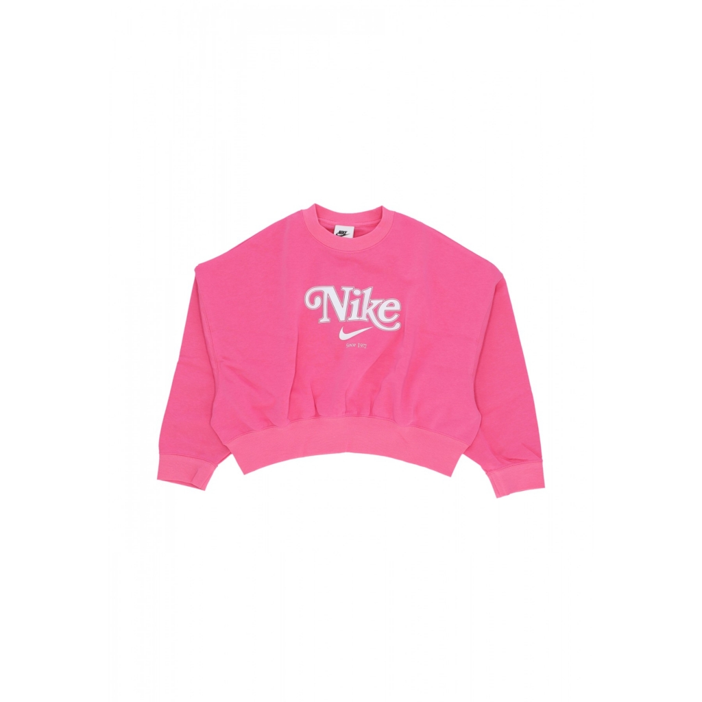 felpa girocollo corta ragazza sportswear trend fleece crop crewneck PINKSICLE