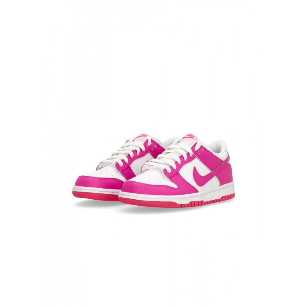 scarpa bassa ragazzo dunk low gs WHITE/LASER FUCHSIA