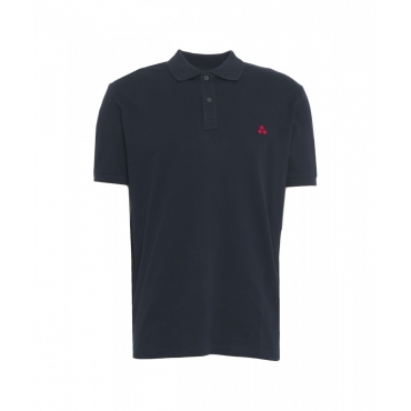 Polo con logo ricamato blu