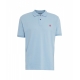 Polo con logo ricamato azzurro