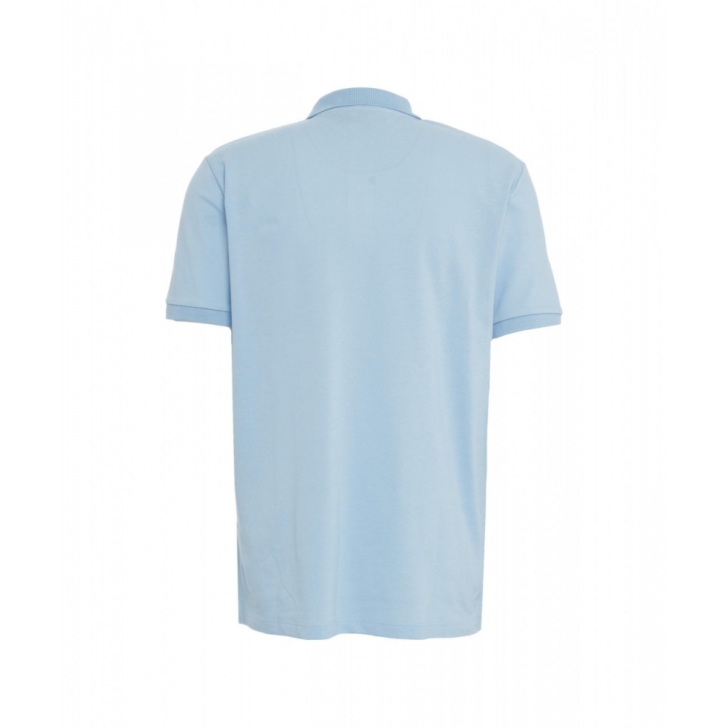 Polo con logo ricamato azzurro