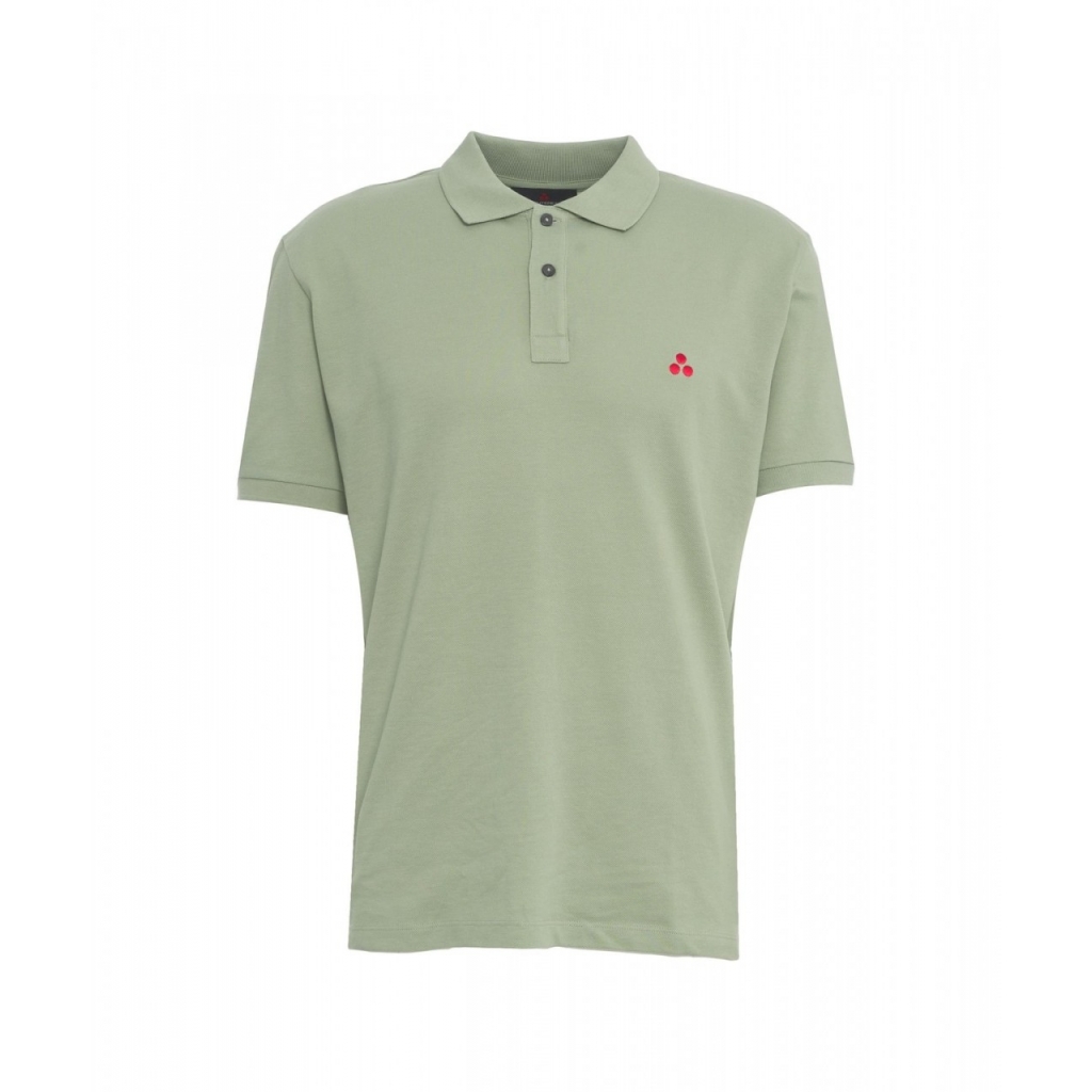 Polo con logo ricamato verde