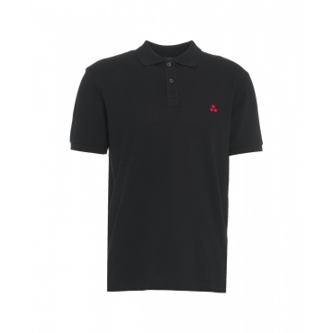 Polo con logo ricamato nero