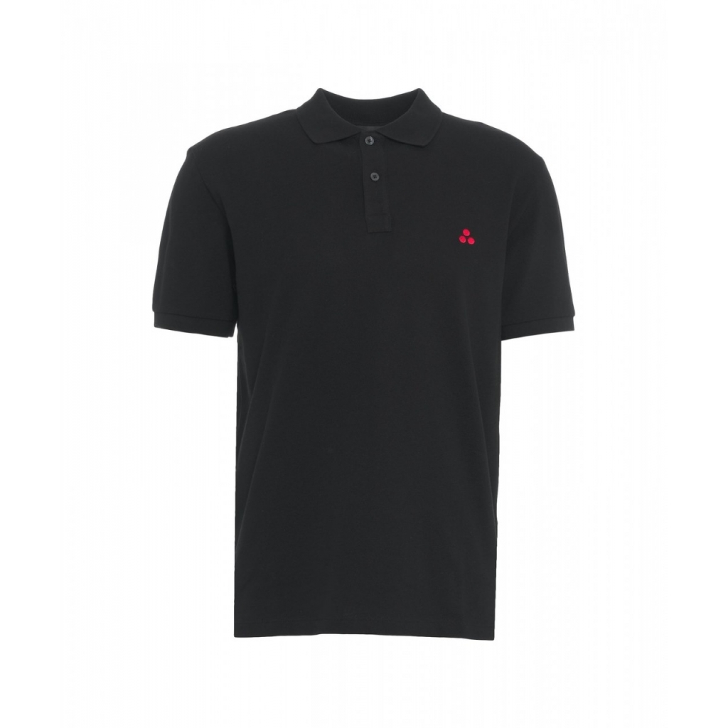 Polo con logo ricamato nero