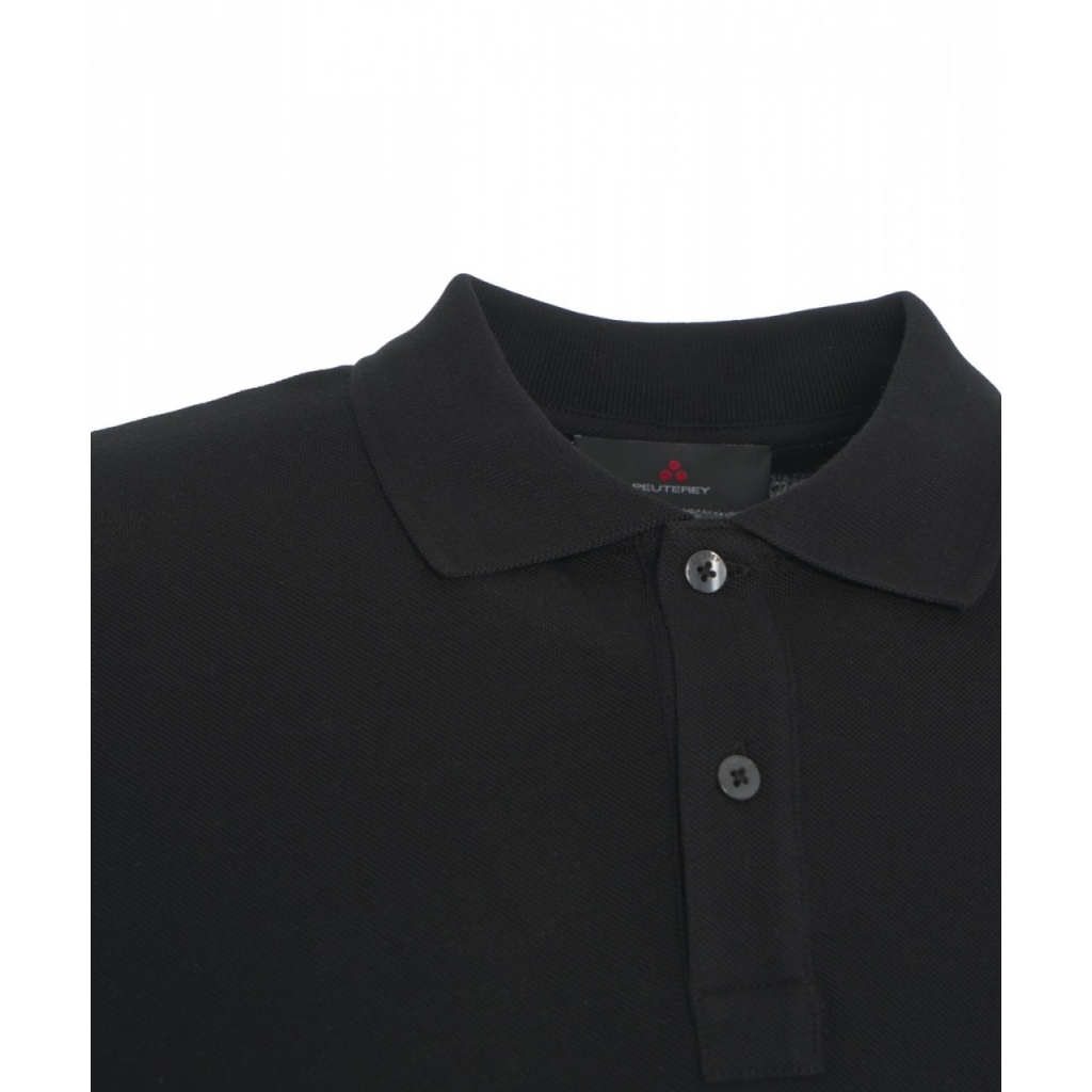 Polo con logo ricamato nero