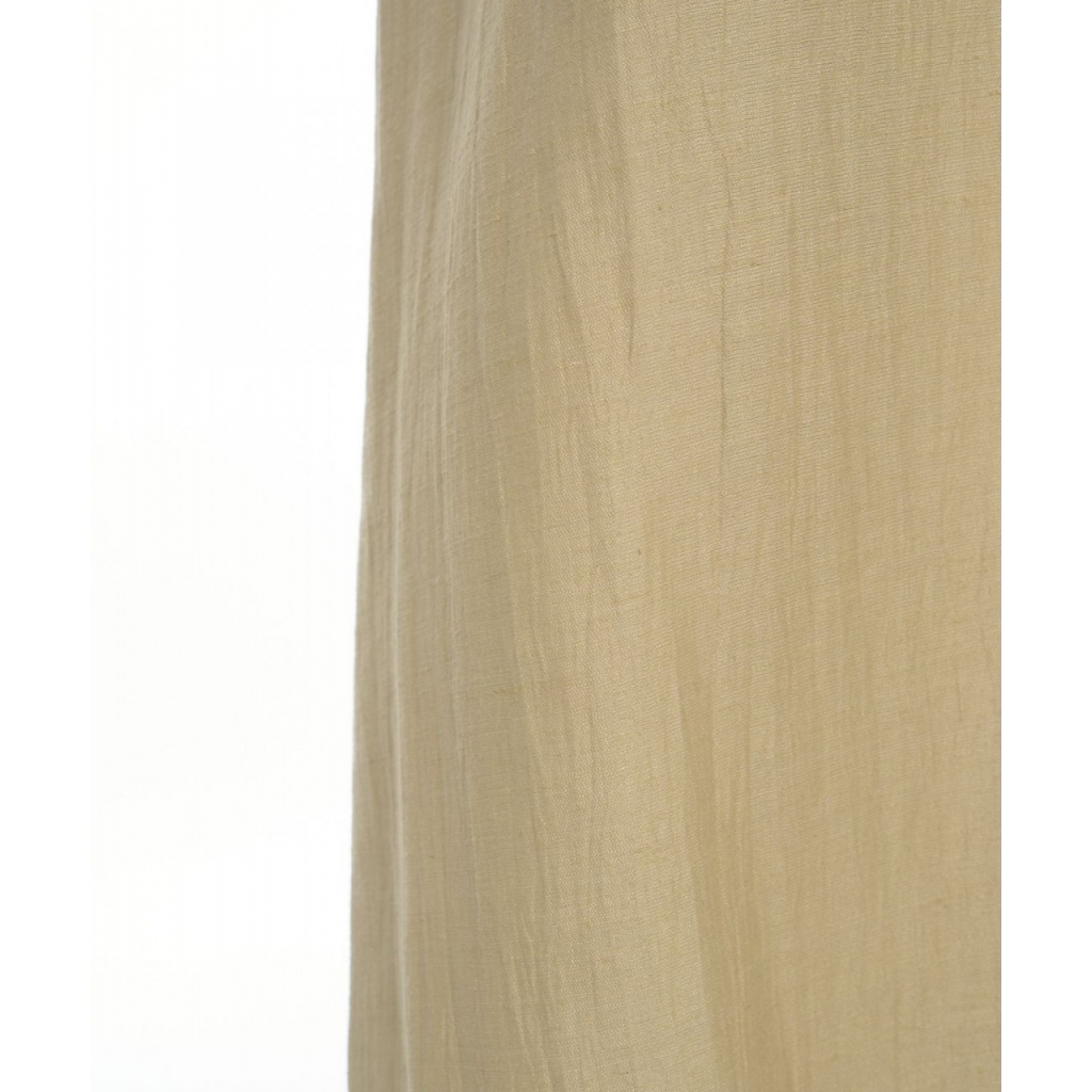 Maxi abito asimmetrico in lino beige