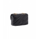 Borsa a tracolla in pelle Mini Love Puff nero