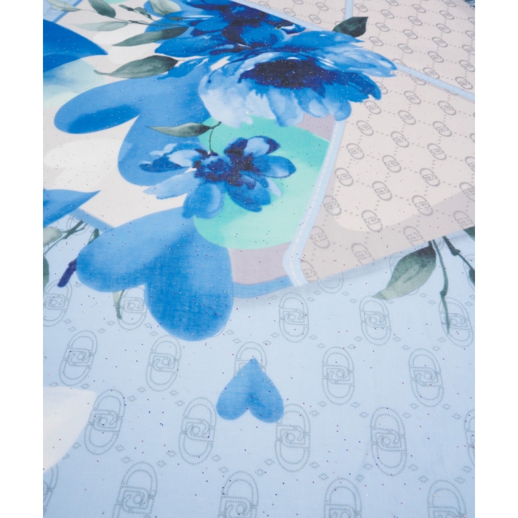 Foulard con stampa San Valentino blu