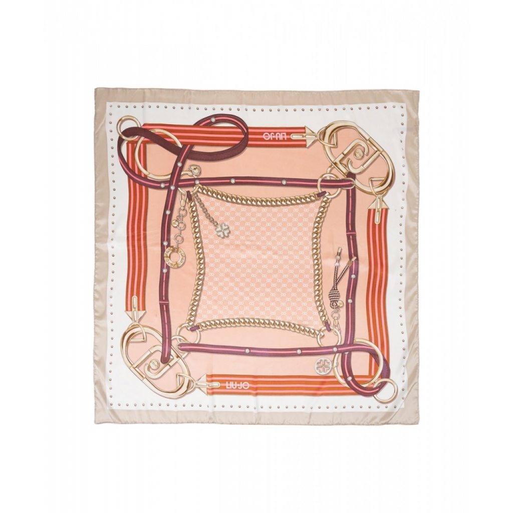 Foulard con stampa beige