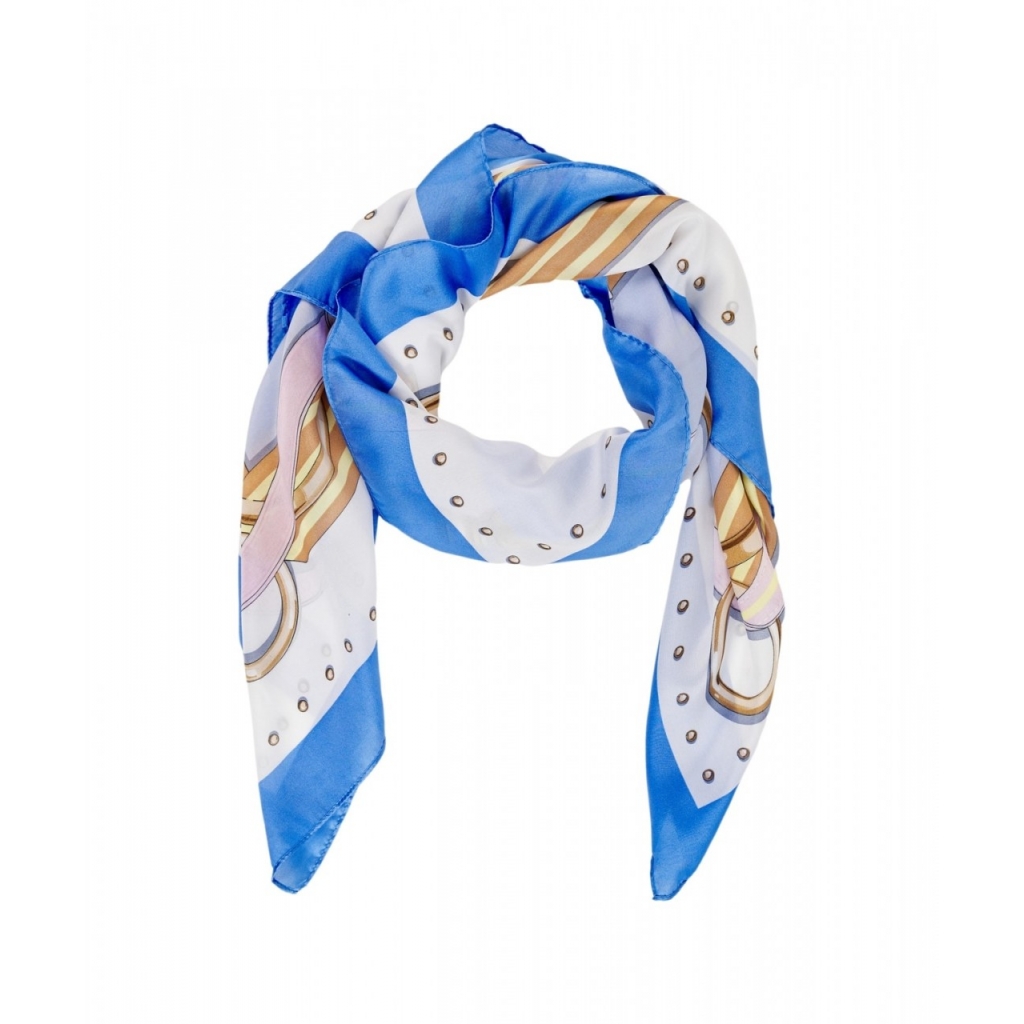 Foulard con stampa blu