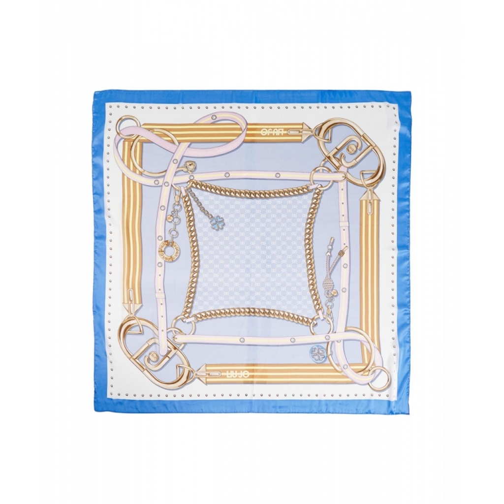 Foulard con stampa blu